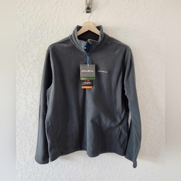 Eddie Bauer Gray Fleece Pullover Sweater Size Large - Picture 1 of 8